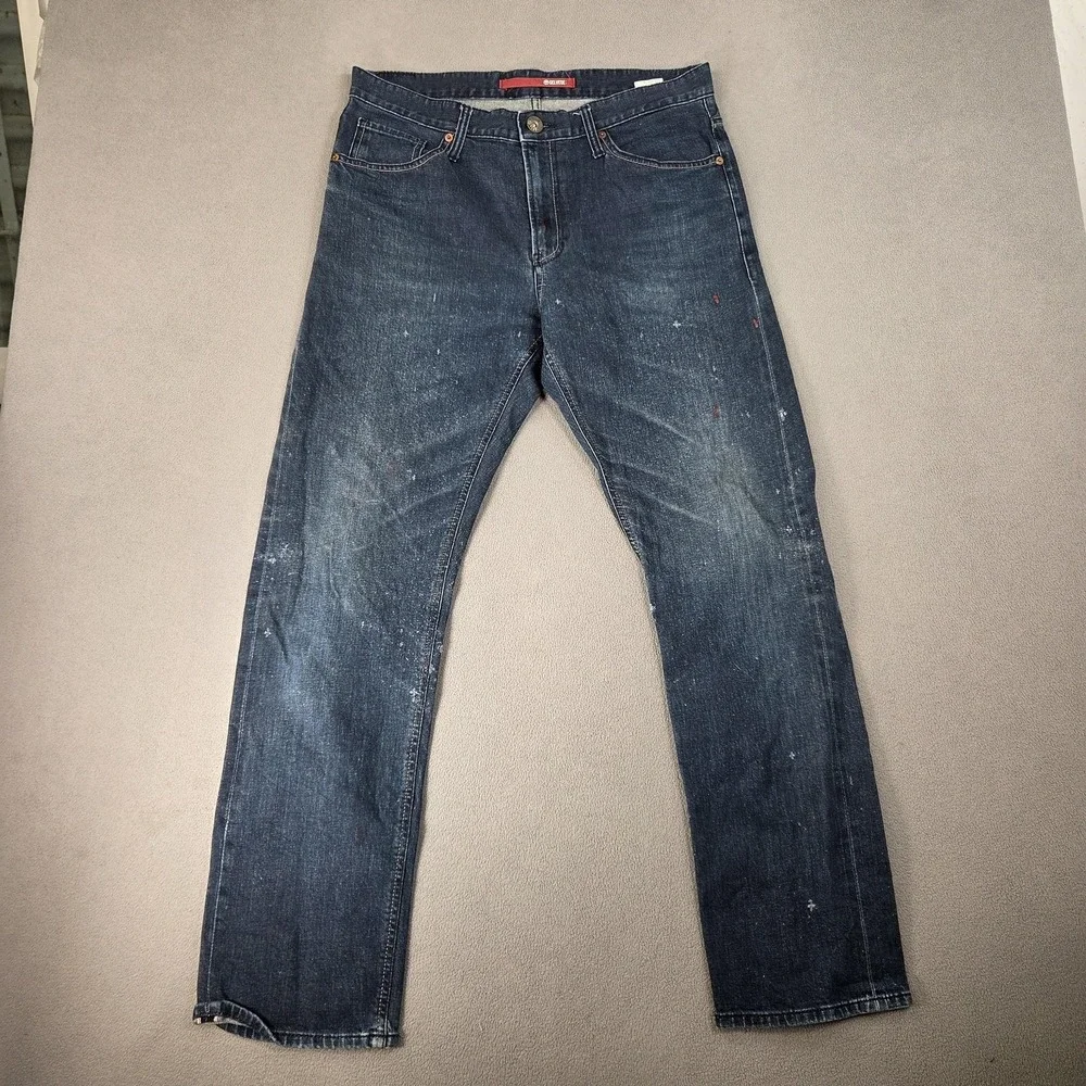 Selvedge Jeans Mens‎ 34x30 Blue Straight Leg Paint Splatter Selvedge Made Korea